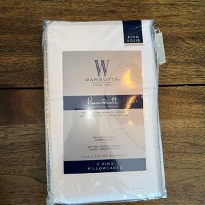 Set of two Wamsutta 500-Thread-Count PimaCott King Pillowcases in a solid color
